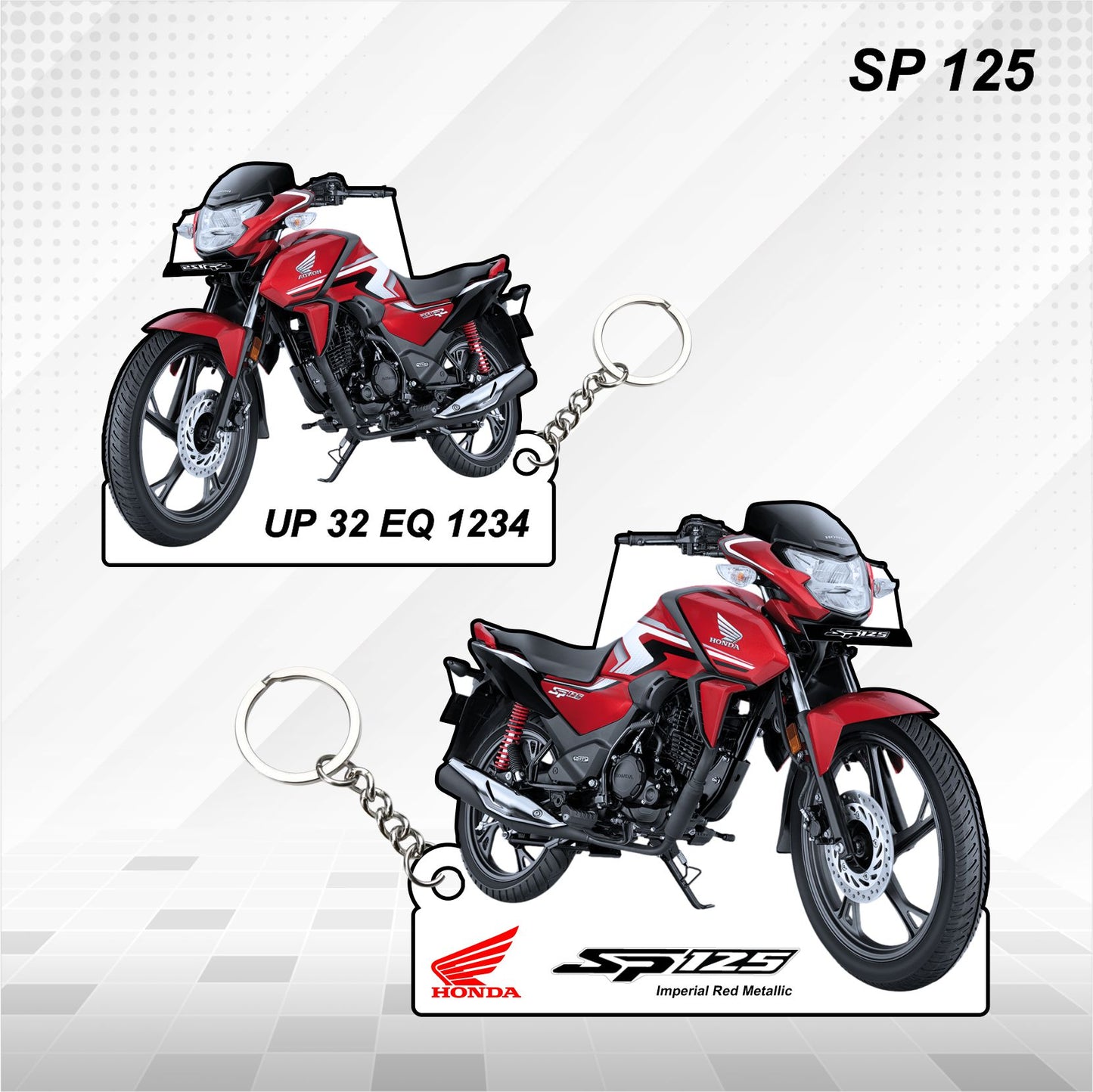 SP 125 - Personalized Honda Keychain - Wood, Acrylic, Metal Printed