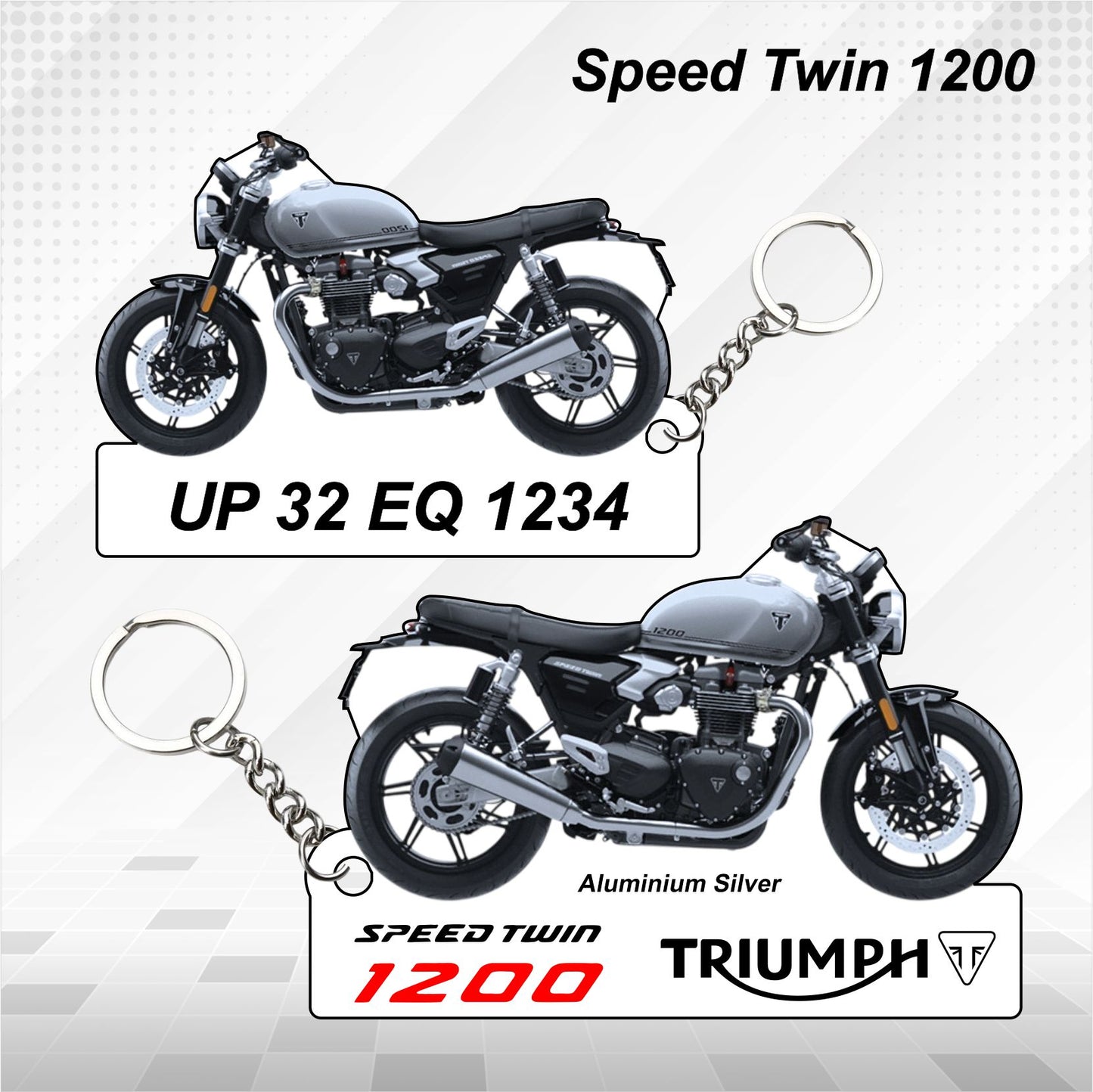 Speed Twin 1200 - Personalized Triumph Keychain - Wood, Acrylic, Metal Printed, Lanyard