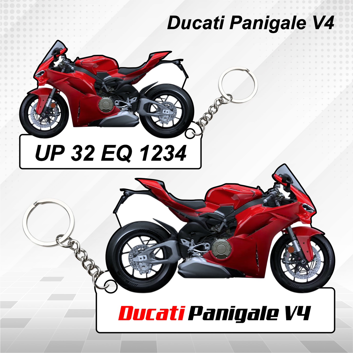 Ducati Bikes - All Models - Personalized Ducati Printed Keychain
