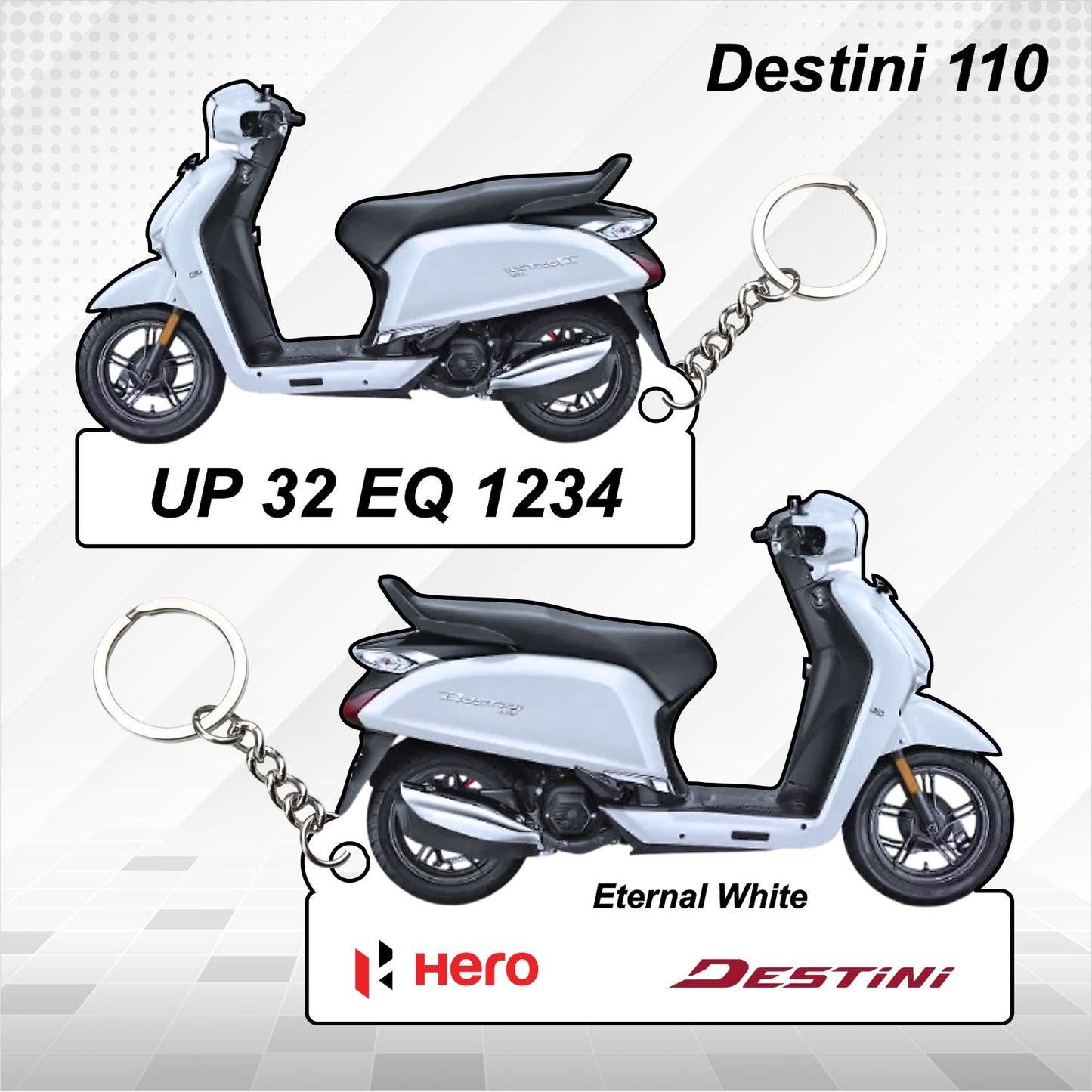 Destini 110 - Personalized Hero Keychain - Wood, Acrylic, Metal Printed