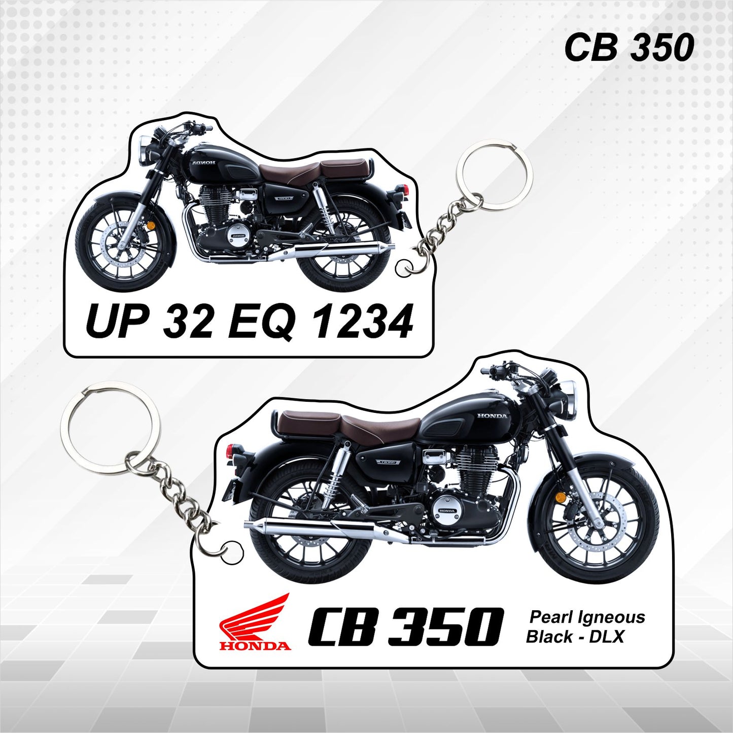 CB 350 - Personalized Honda Keychain - Wood, Acrylic, Metal Printed