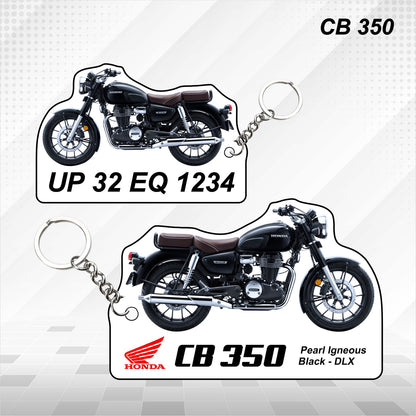 CB350 - Personalized Honda Keychain - Wood, Acrylic, Metal Printed