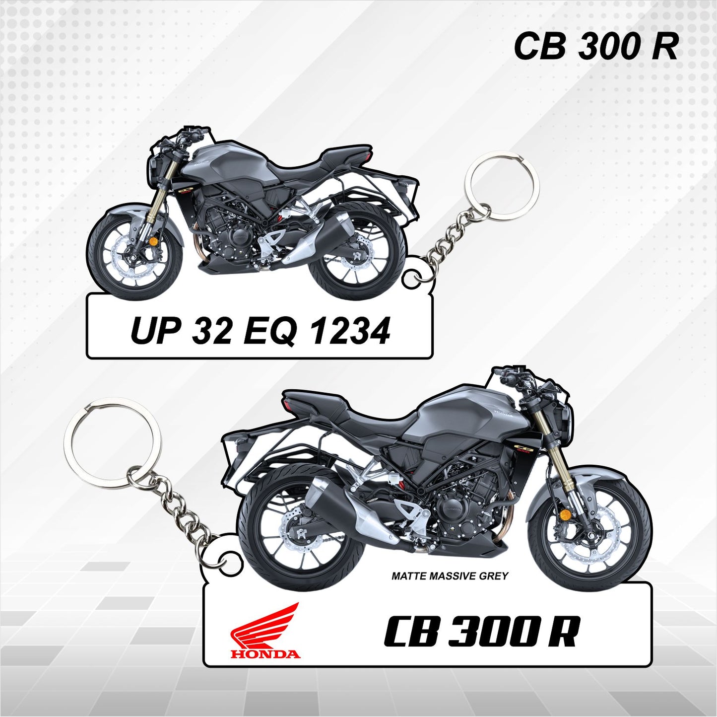 CB 300 R - Personalized Honda Keychain - Wood, Acrylic, Metal Printed