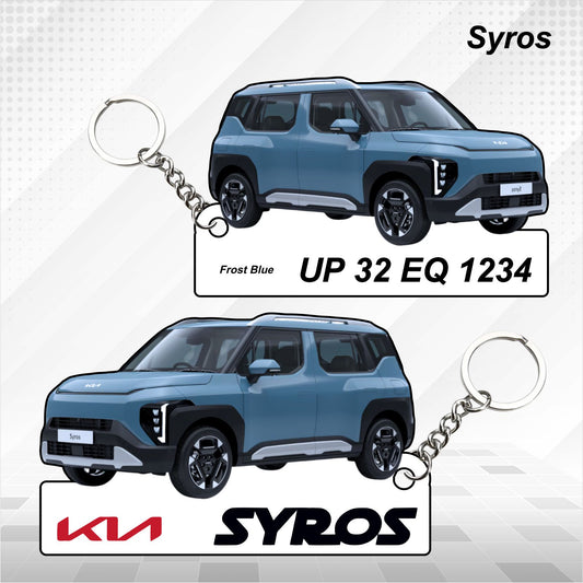 Syros - Personalized Kia Car Keychain - Wood, Acrylic, Metal Printed