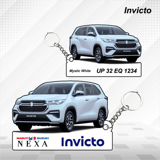 Invicto - Personalized  Maruti Suzuki Nexa Keychain - Wood, Acrylic, Metal Printed