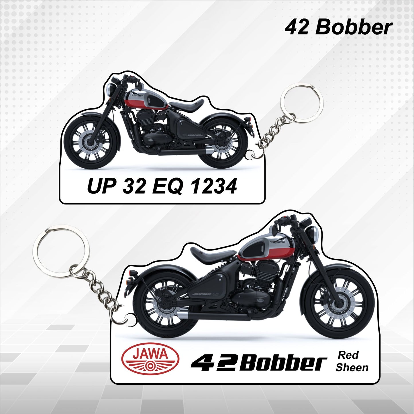 Jawa 42 Bobber - Personalized Jawa Keychain - Wood, Acrylic, Metal Printed