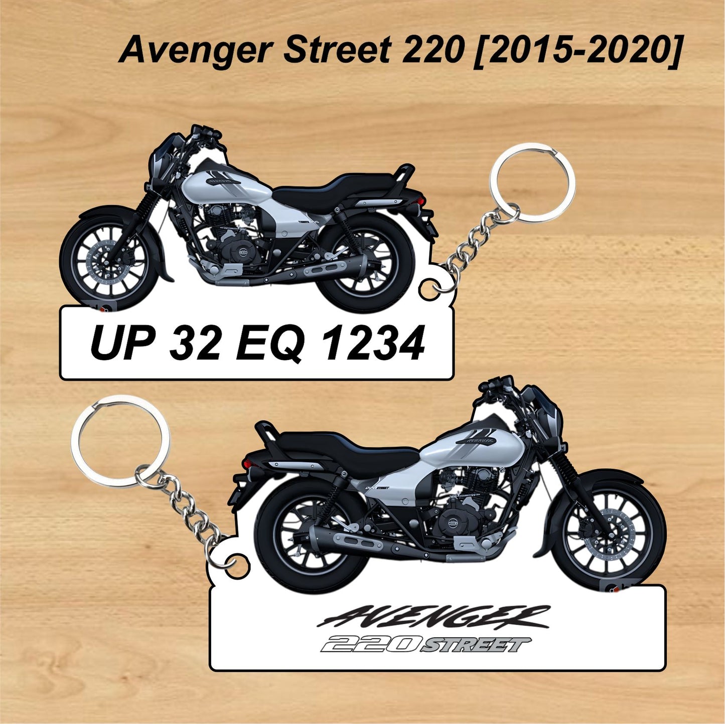 Avenger Street 220 [2015-2020] - Personalized Bajaj Keychain - Wood, Acrylic, Metal Printed