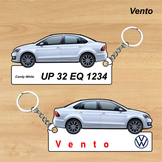 Vento - Personalized Volkswagen Car Keychain - Wood, Acrylic, Metal Printed