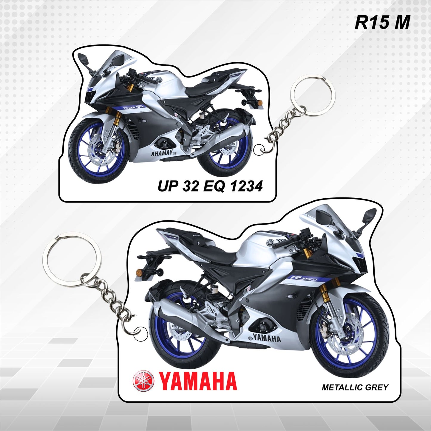 R15M - Personalized Yamaha Keychain - Wood, Acrylic, Metal Printed