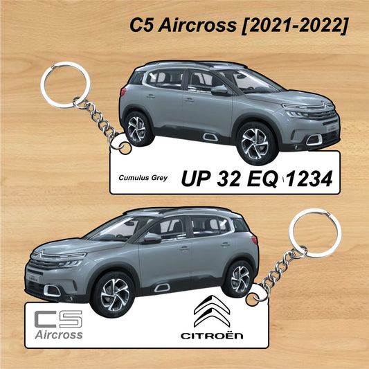 C5 Aircross [2021-2022] - Personalized Citroen Car Keychain - Wood, Acrylic, Metal Printed