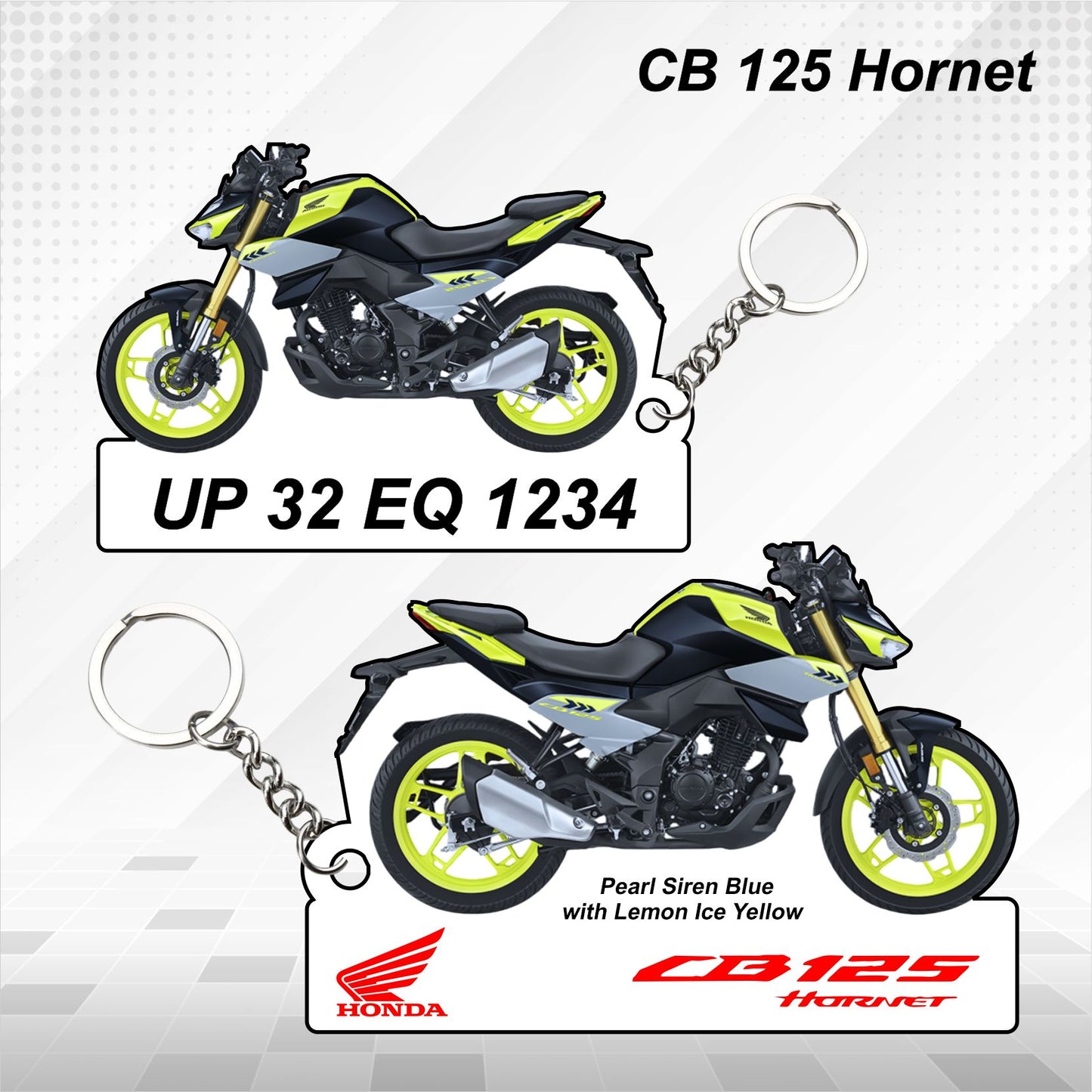 CB 125 Hornet - Personalized Honda Keychain - Wood, Acrylic, Metal Printed