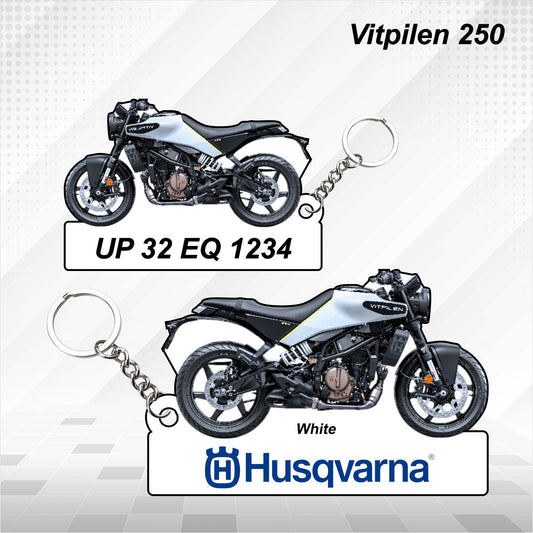 Vitpilen 250 - Personalized Husqvarna Keychain - Wood, Acrylic, Metal Printed