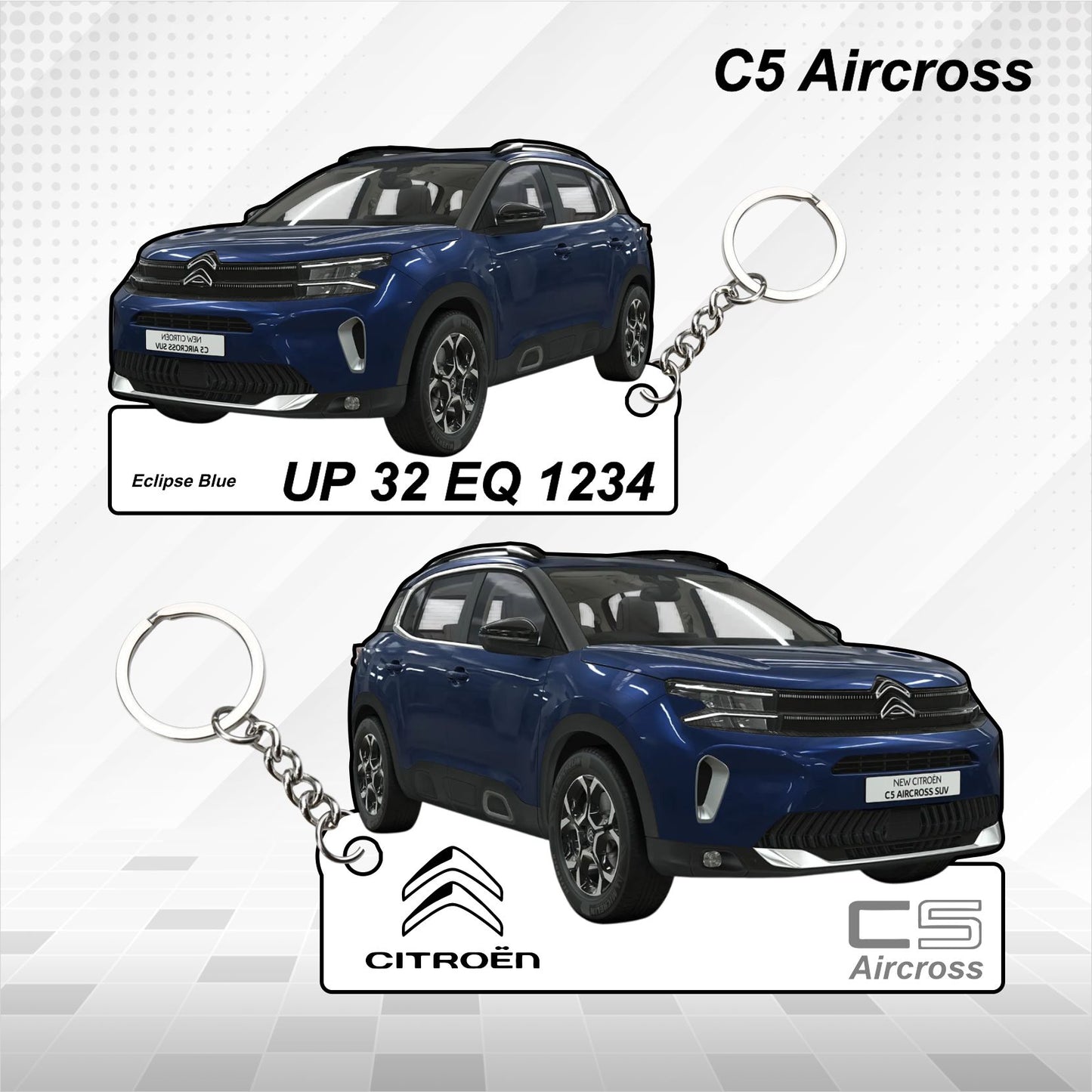 C5 Aircross - Personalized Citroen Car Keychain - Wood, Acrylic, Metal Printed