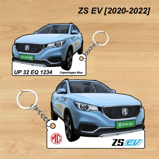 ZS EV [2020-2022] - Personalized MG Car Keychain - Wood, Acrylic, Metal Printed