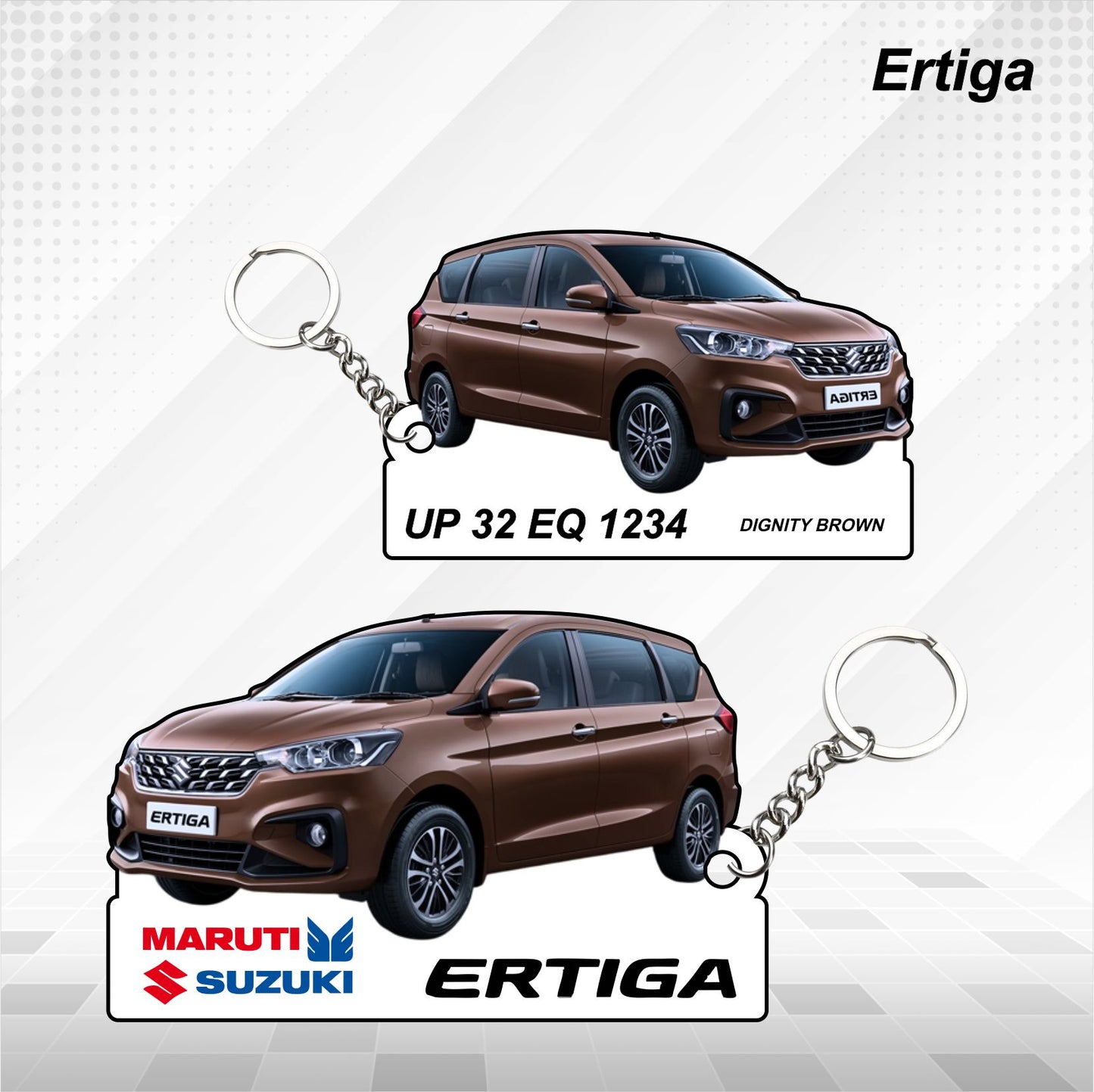 Ertiga - Personalized  Maruti Suzuki Keychain - Wood, Acrylic, Metal Printed