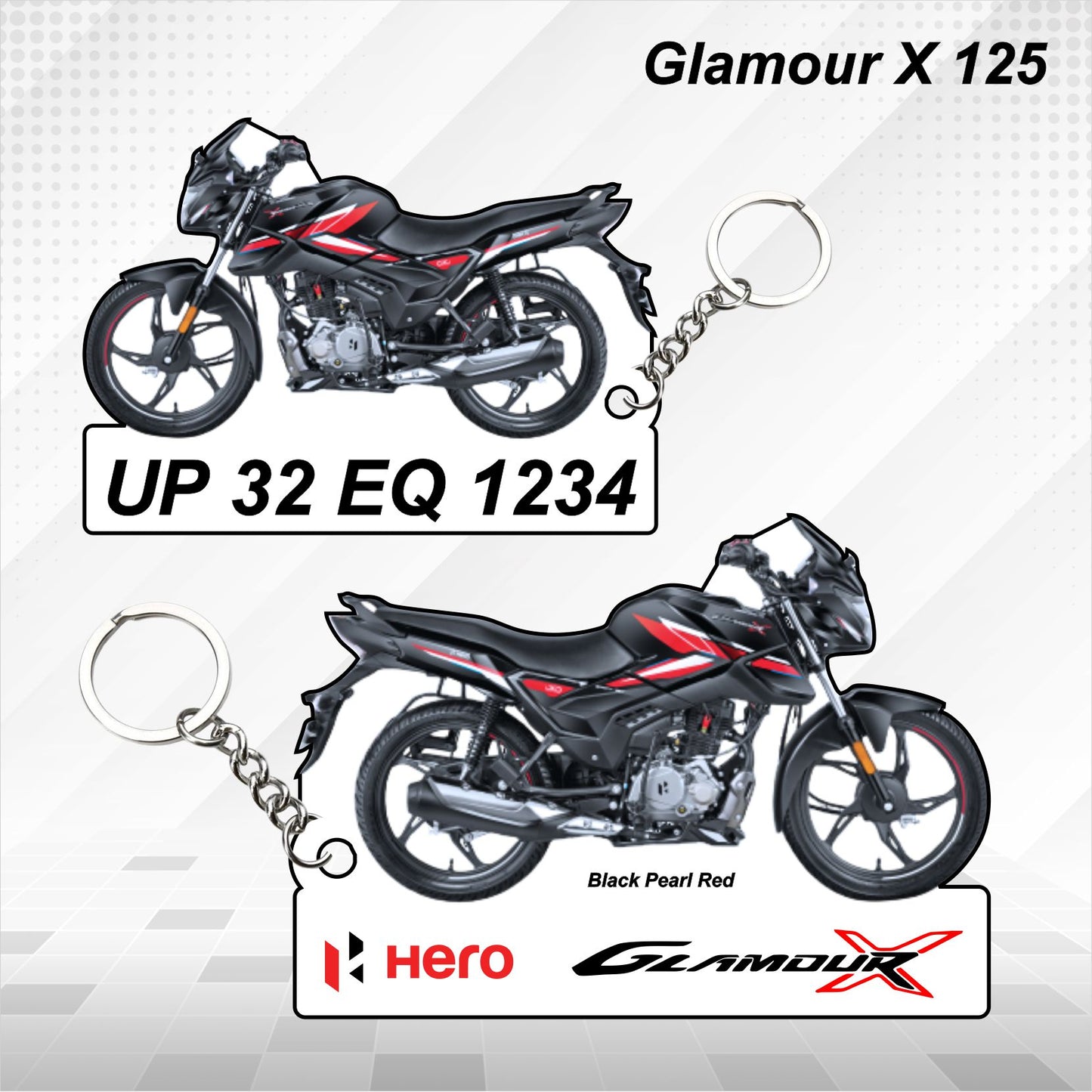 Glamour X 125 - Personalized Hero Keychain - Wood, Acrylic, Metal Printed