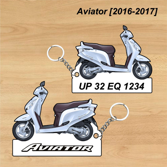 Aviator [2016-2017] - Personalized Honda Keychain - Wood, Acrylic, Metal Printed