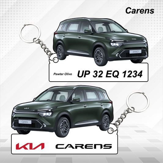 Carens [2023-2024] - Personalized Kia Car Keychain - Wood, Acrylic, Metal Printed