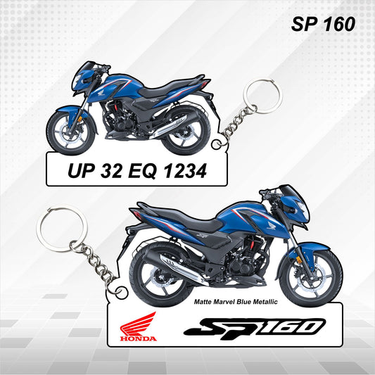 SP 160 - Personalized Honda Keychain - Wood, Acrylic, Metal Printed