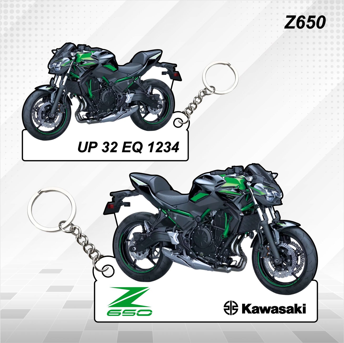 Z650 - Personalized Kawasaki Keychain - Wood, Acrylic, Metal Printed