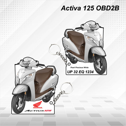 Activa 125 OBD2B - Personalized Honda Keychain - Wood, Acrylic, Metal Printed