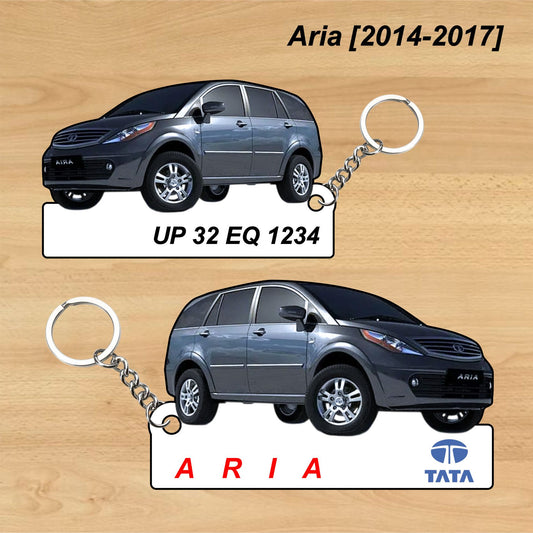 Aria [2014-2017] - Personalized Tata Keychain - Wood, Acrylic, Metal Printed