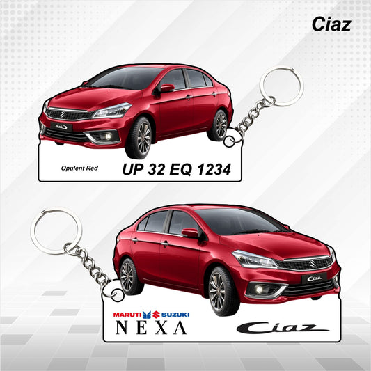 Ciaz - Personalized  Maruti Suzuki Nexa Keychain - Wood, Acrylic, Metal Printed
