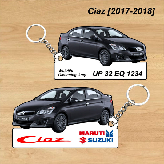 Ciaz [2017-2018] - Personalized  Maruti Suzuki Keychain - Wood, Acrylic, Metal Printed