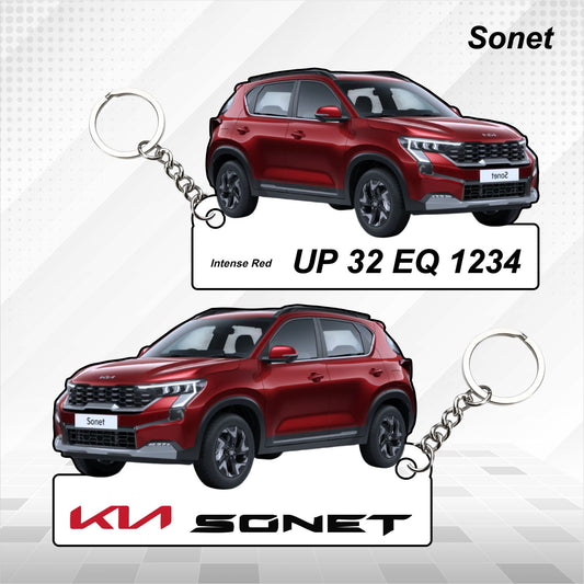 Sonet [2024] - Personalized Kia Car Keychain - Wood, Acrylic, Metal Printed