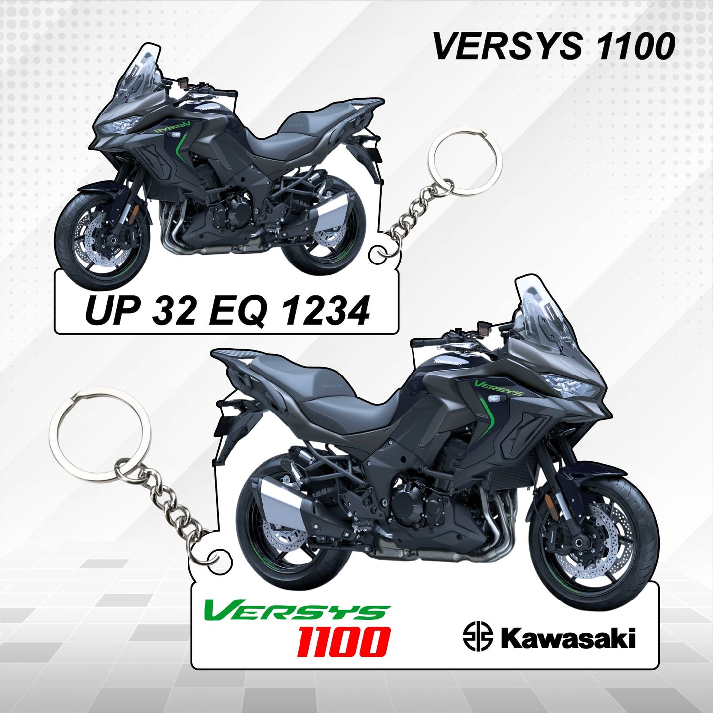 VERSYS 1100 - Personalized Kawasaki Keychain - Wood, Acrylic, Metal Printed