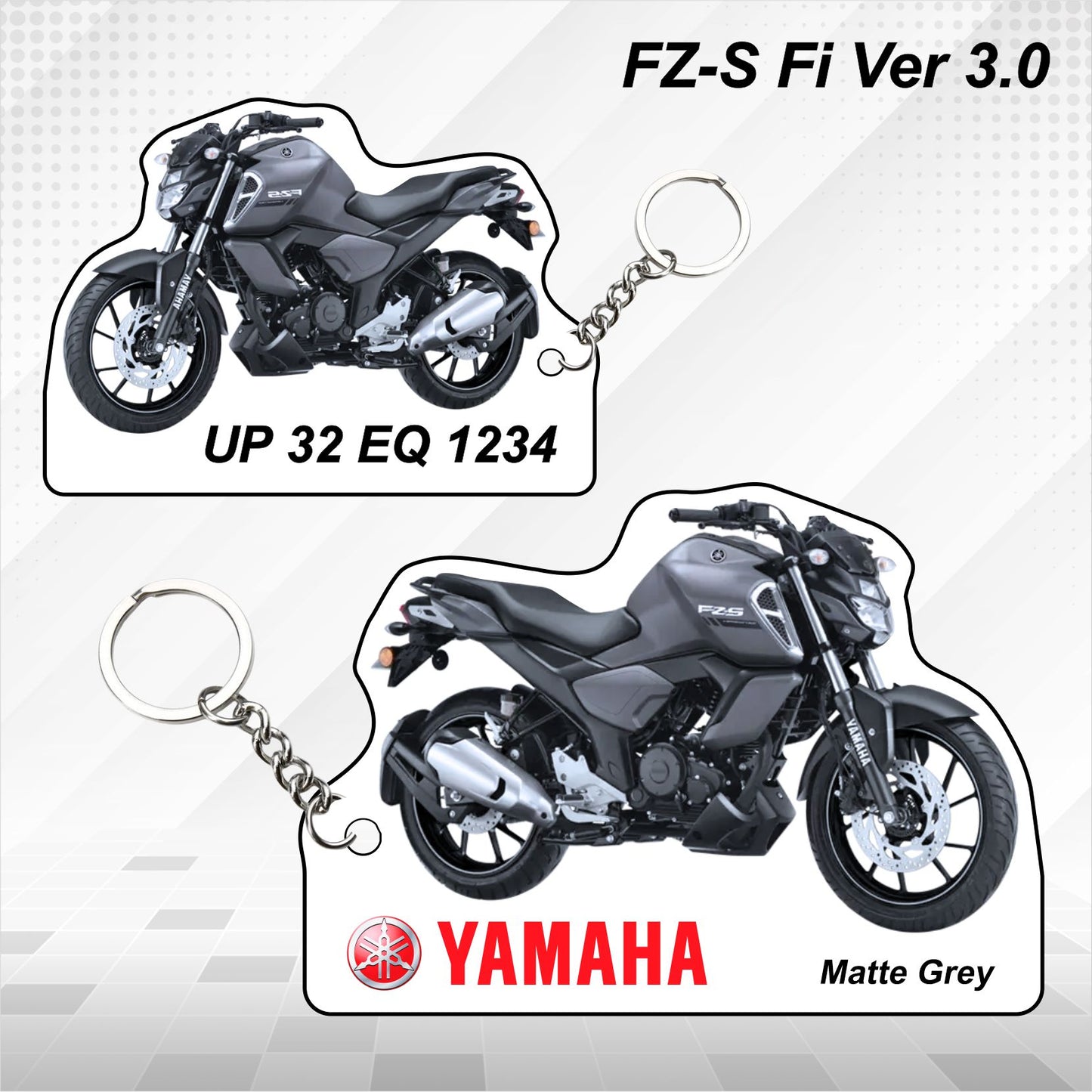FZ-S Fi Ver 3.0 - Personalized Yamaha Keychain  - Wood, Acrylic, Metal Printed