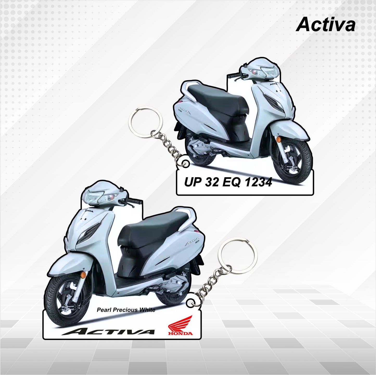 Activa - Personalized Honda Keychain - Wood, Acrylic, Metal Printed