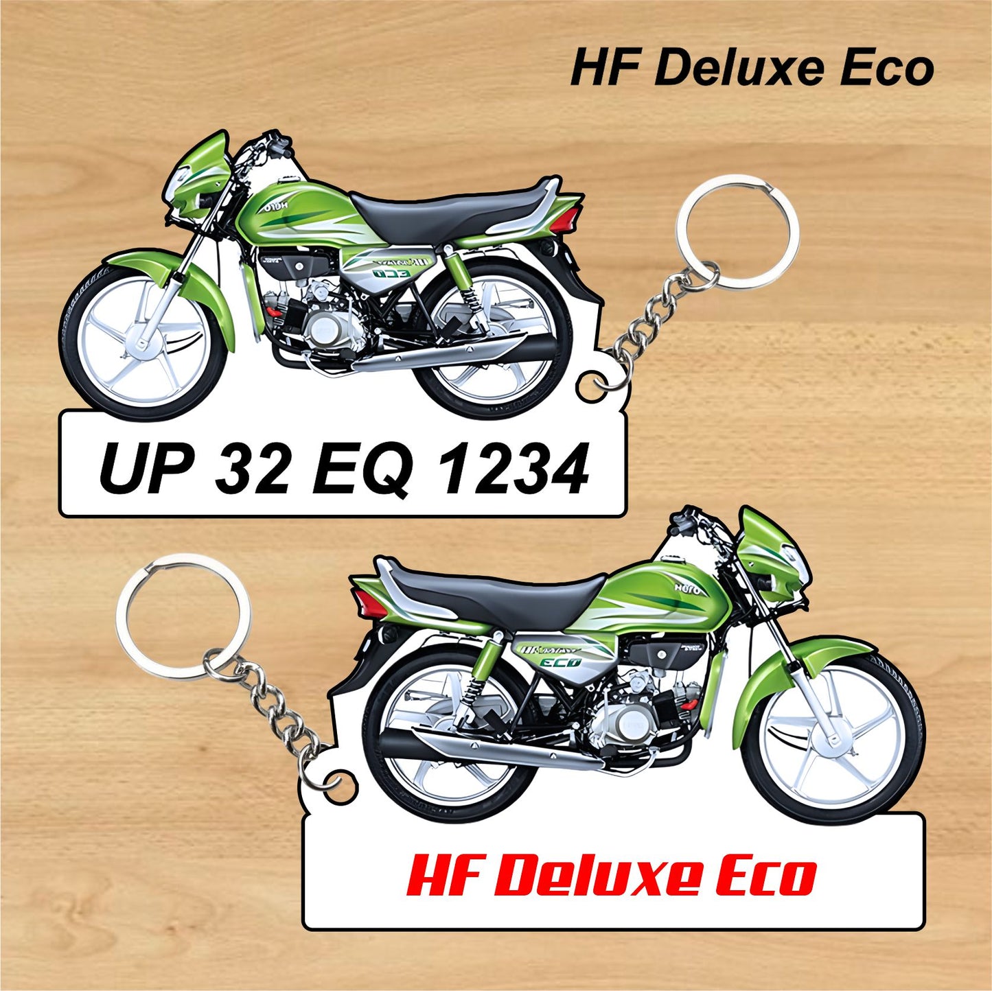 HF Deluxe Eco - Personalized Hero Keychain - Wood, Acrylic, Metal Printed