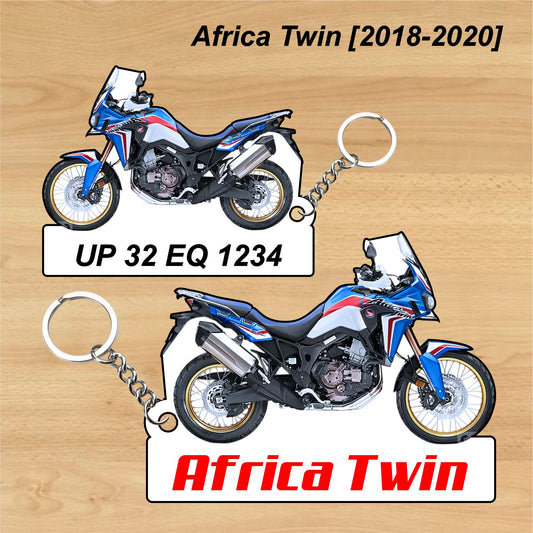 Africa Twin [2018-2020] - Personalized Honda Keychain - Wood, Acrylic, Metal Printed
