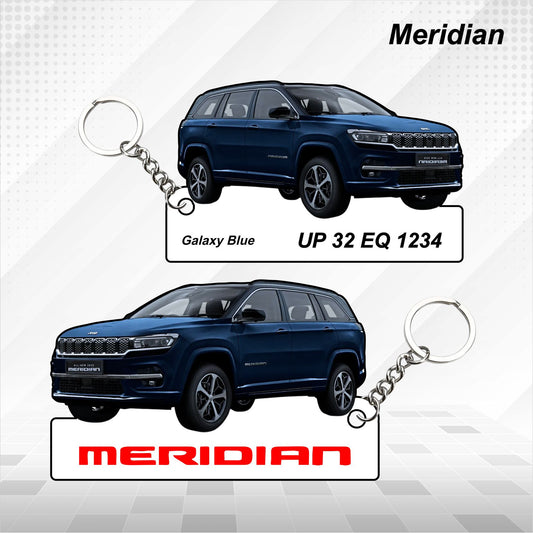 Meridian - Personalized Jeep Car Keychain - Wood, Acrylic, Metal Printed