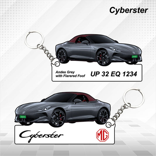 Cyberster - Personalized MG Car Keychain - Wood, Acrylic, Metal Printed