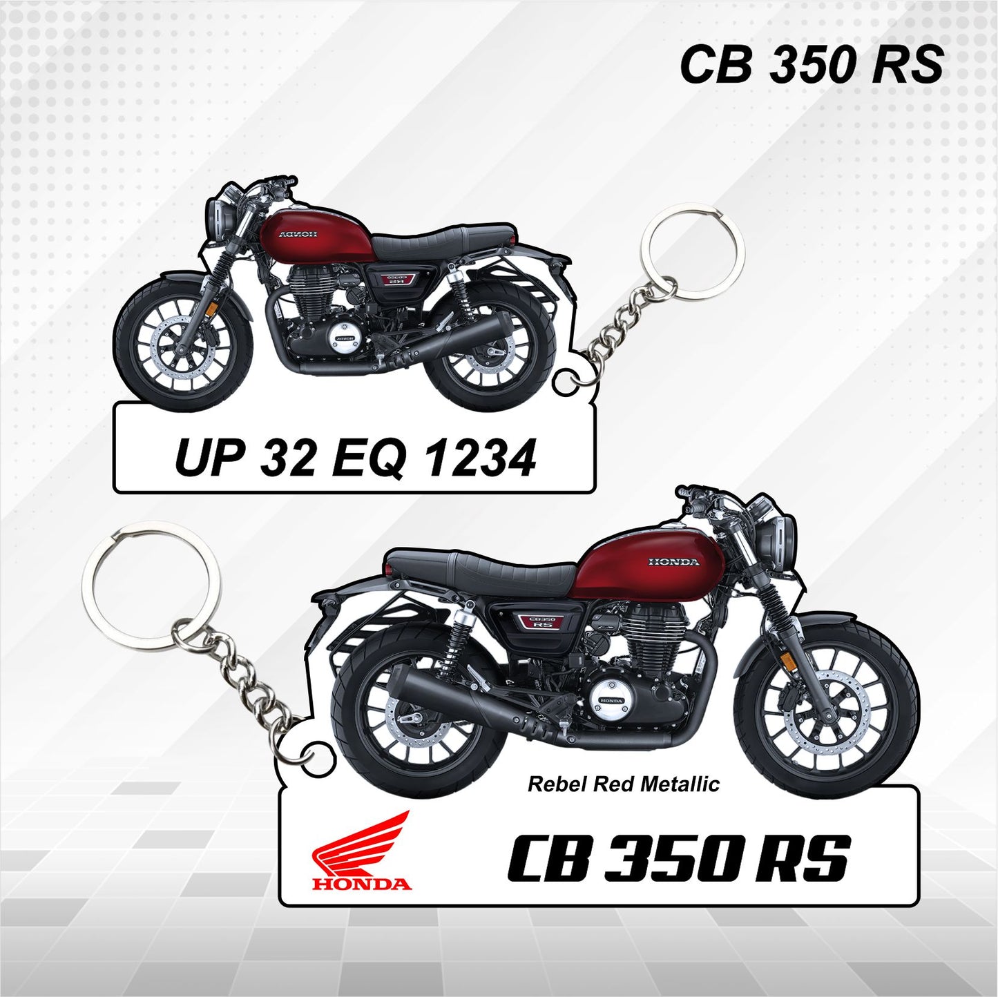 CB 350 RS - Personalized Honda Keychain - Wood, Acrylic, Metal Printed