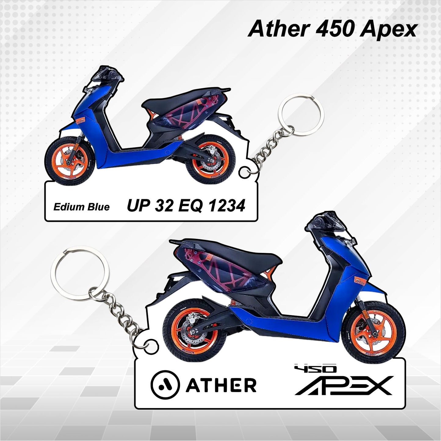 Ather 450 Apex - Personalized Keychain - Wood, Acrylic, Metal Printed