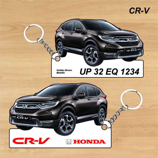 CR-V - Personalized Honda Car Keychain - Wood, Acrylic, Metal Printed