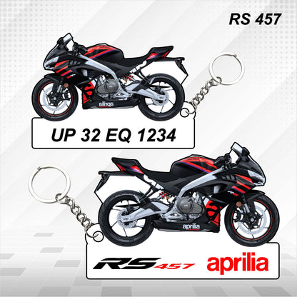 RS 457 - Personalized Aprilia Keychain - Wood, Acrylic, Metal Printed, Lanyard