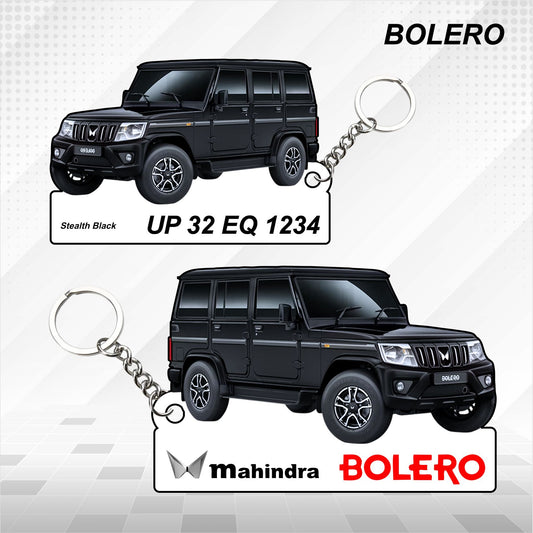 BOLERO - Personalized Mahindra Car Keychain - Wood, Acrylic, Metal Printed