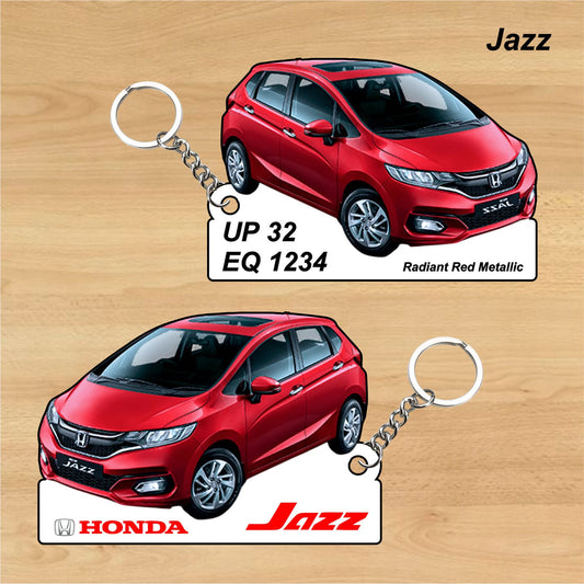 Jazz - Personalized Honda Car Keychain - Wood, Acrylic, Metal Printed