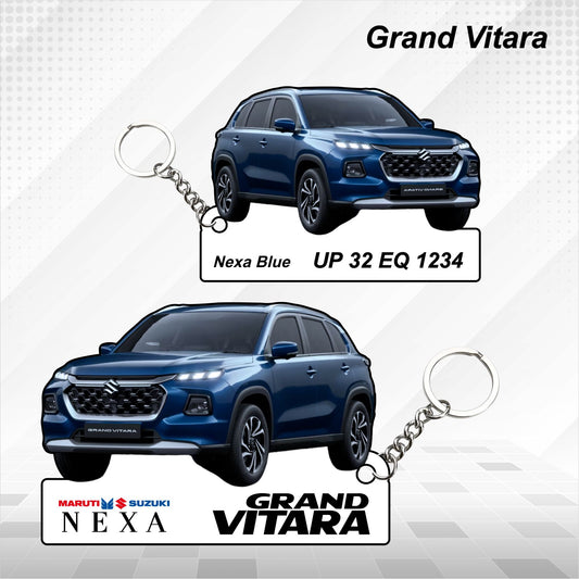 Grand Vitara - Personalized  Maruti Suzuki Nexa Keychain - Wood, Acrylic, Metal Printed