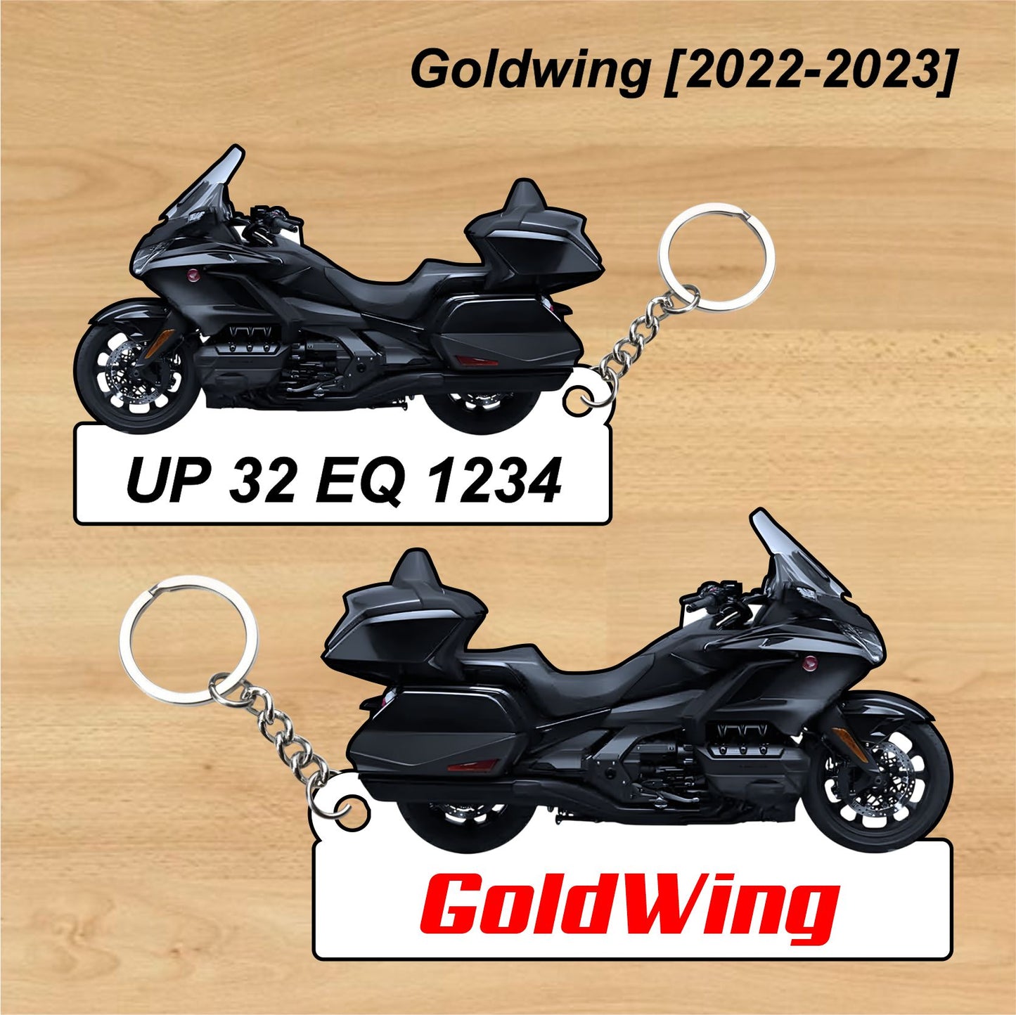 Goldwing [2022-2023] - Personalized Honda Keychain - Wood, Acrylic, Metal Printed