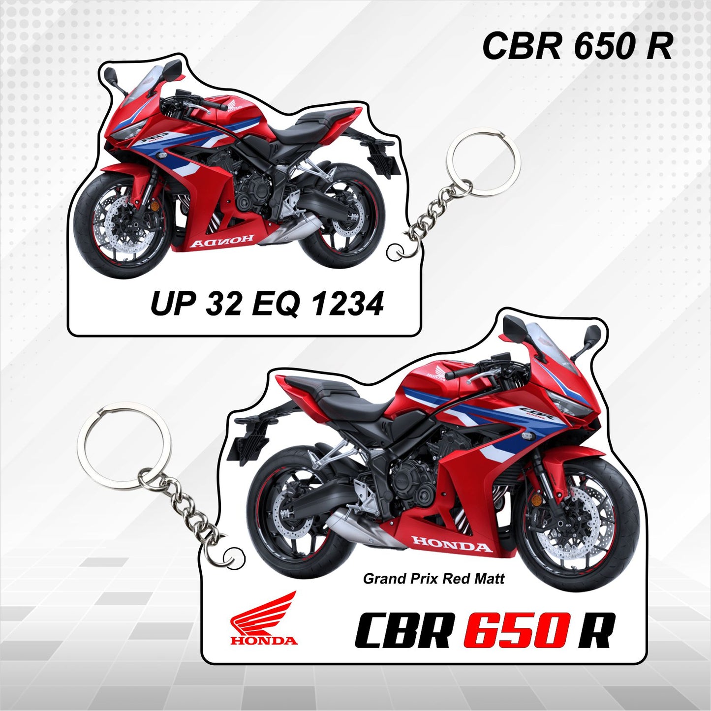 CBR 650 R - Personalized Honda Keychain - Wood, Acrylic, Metal Printed