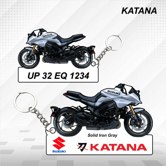 KATANA - Personalized Suzuki Keychain - Wood, Acrylic, Metal Printed