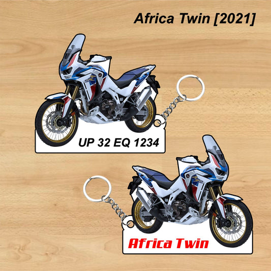 Africa Twin [2021] - Personalized Honda Keychain - Wood, Acrylic, Metal Printed