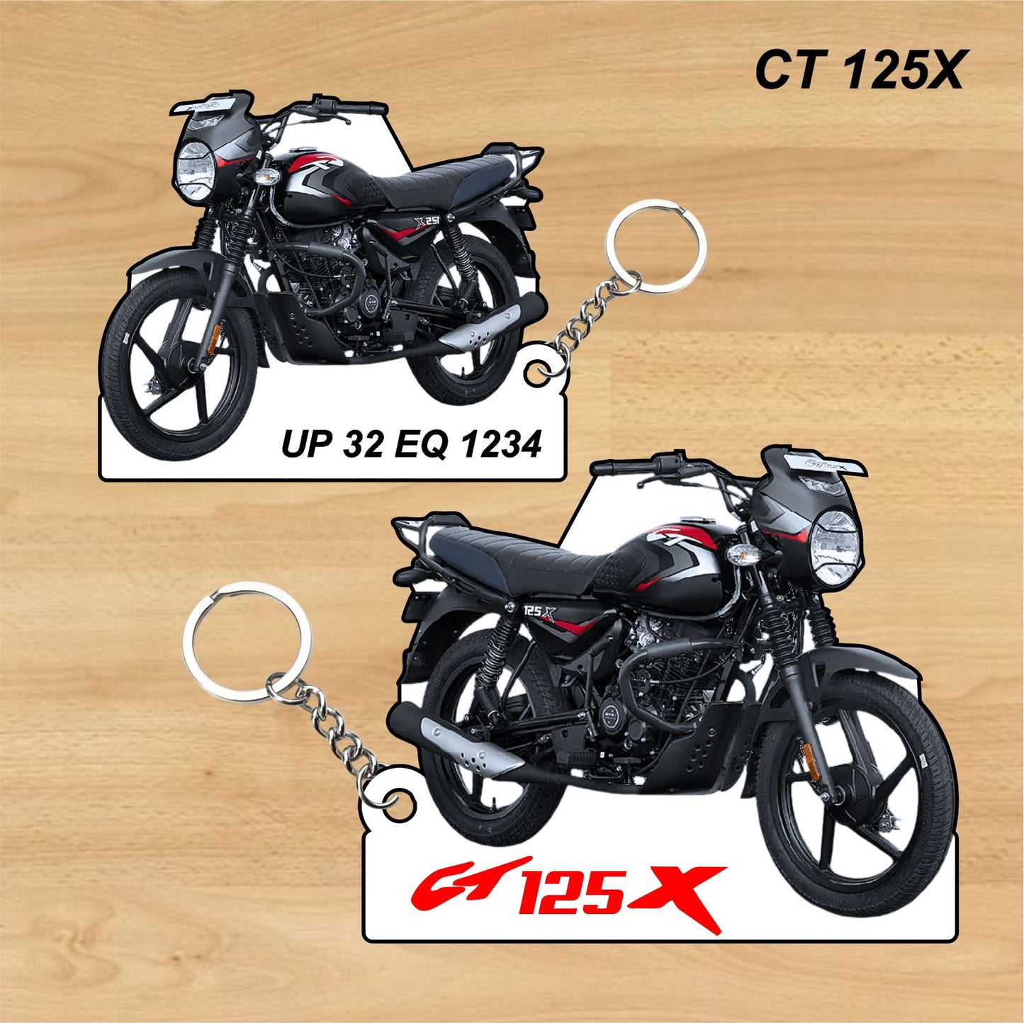 CT 125X - Personalized Bajaj Printed Keychain or Lanyard
