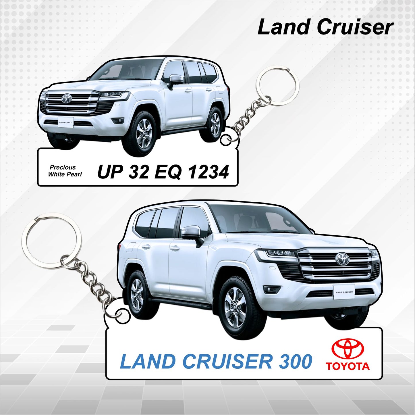 Land Cruiser 300 - Personalized Toyota Keychain - Wood, Acrylic, Metal Printed