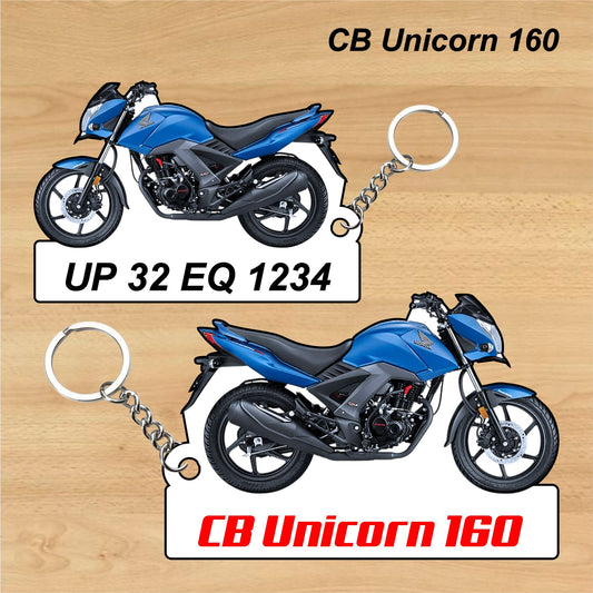 CB Unicorn 160 - Personalized Honda Keychain - Wood, Acrylic, Metal Printed